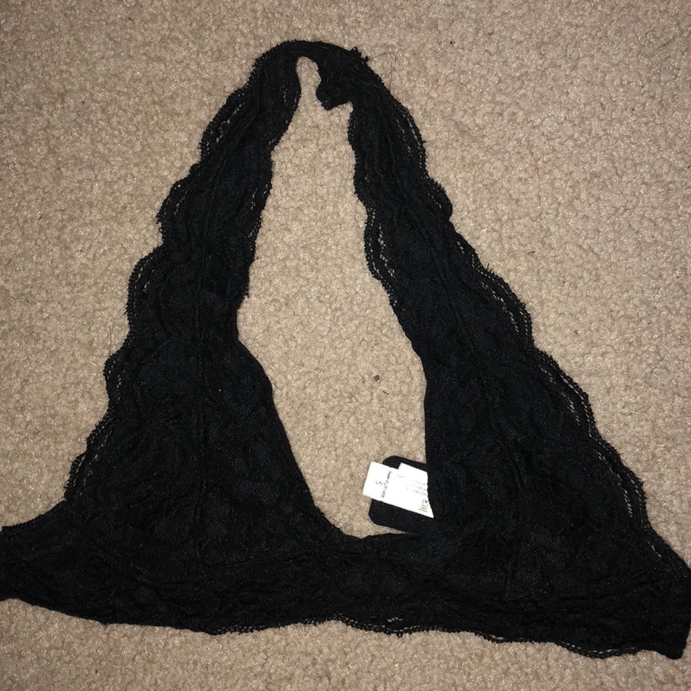Black halter top bralette